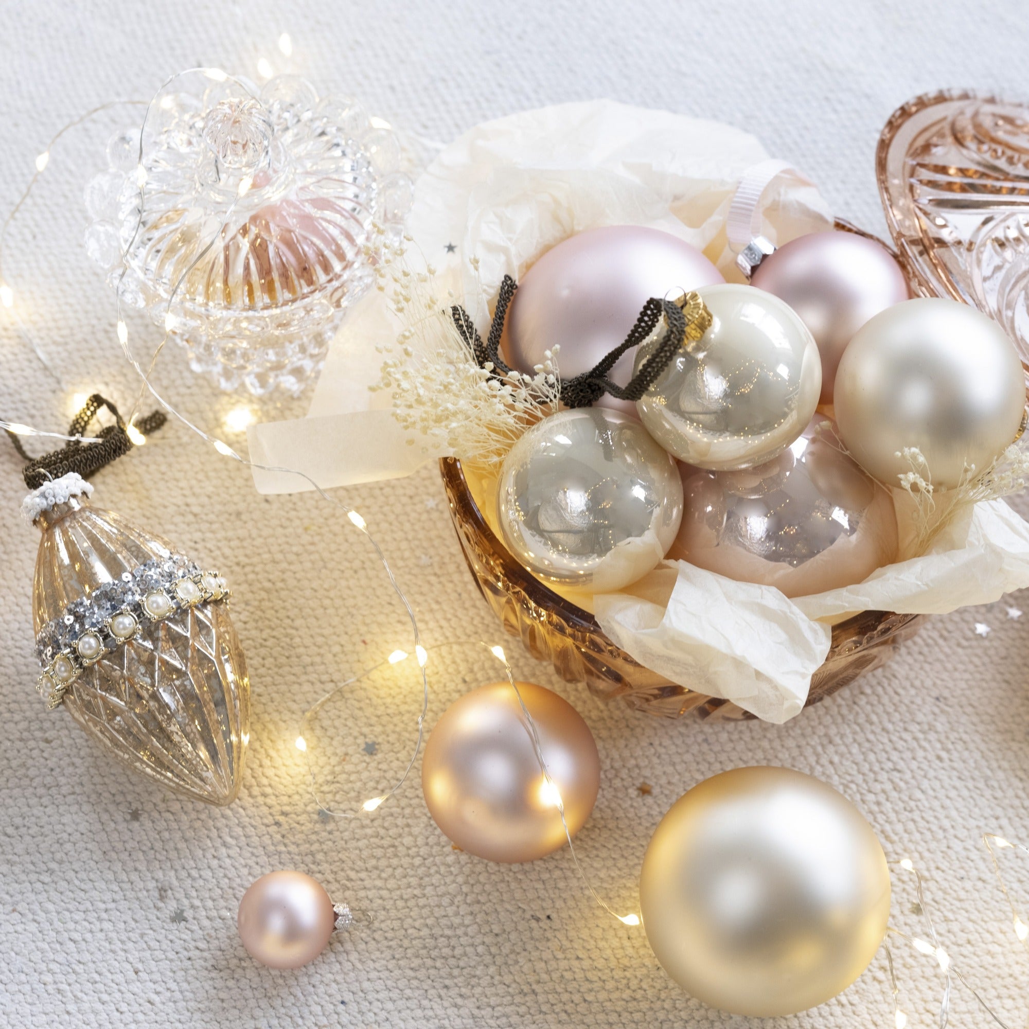 Kerstballen glas emaille/mat mix 2.5cm - parel 24st.