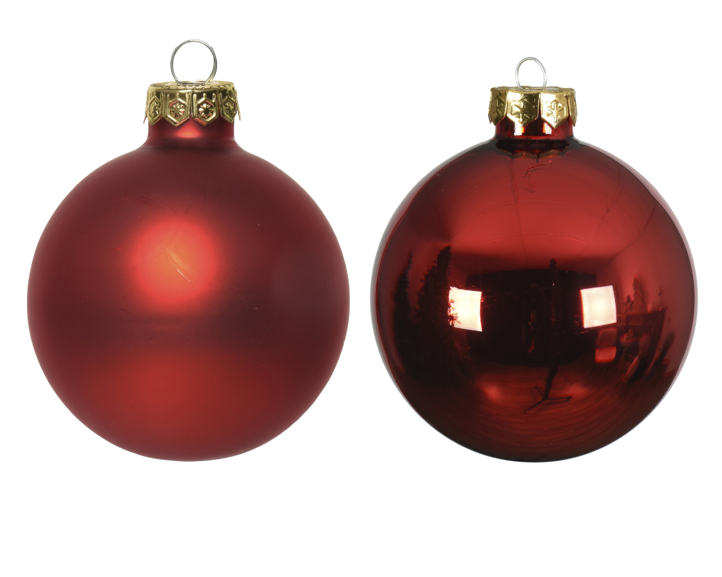Kerstballen glas glans/mat mix 2.5cm - kerstrood 24st.