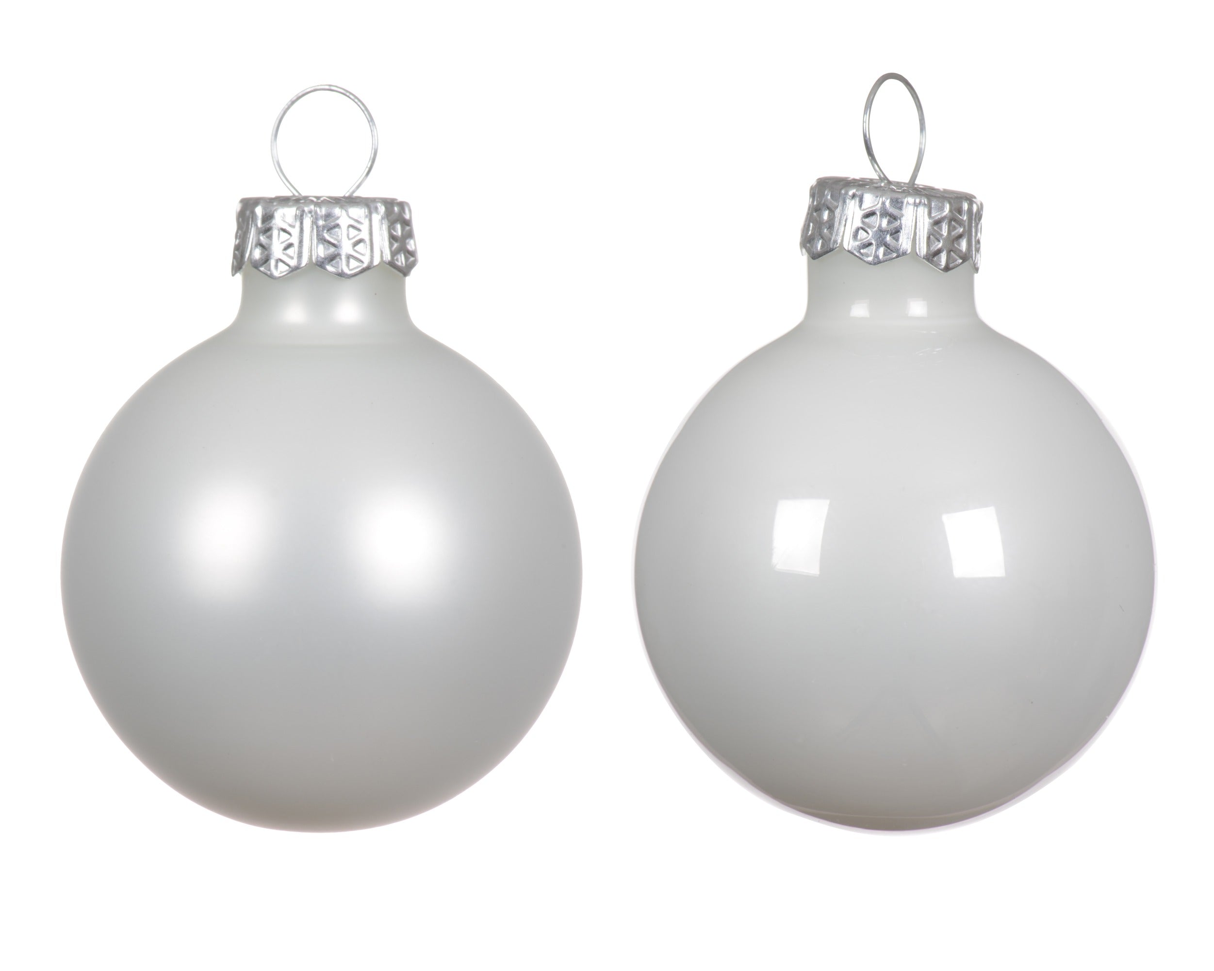 Kerstballen glas emaille/mat mix 3.5cm - winterwit 16st.