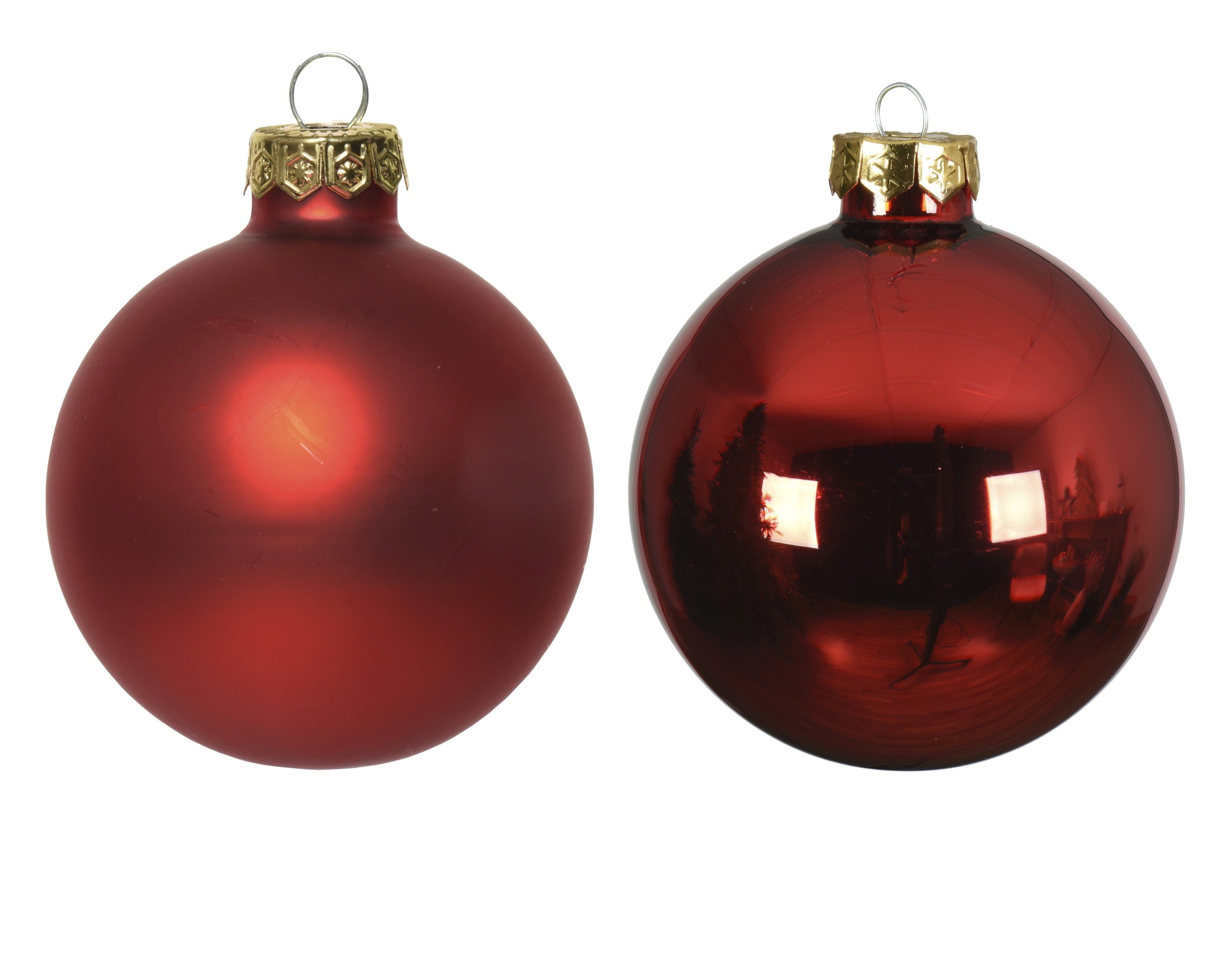 Kerstballen glas glans/mat mix 3.5cm - kerstrood 16st.