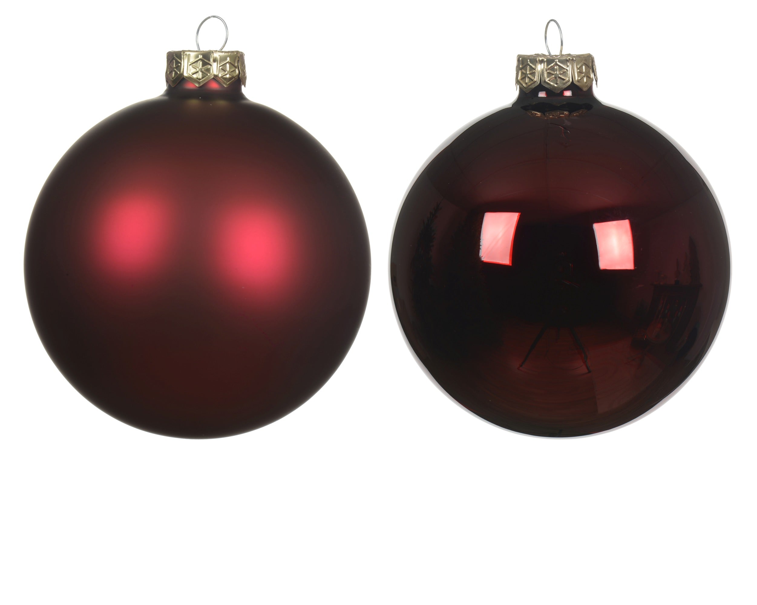 Kerstballen glas glans/mat mix 2.5cm - ossenbloed 24st.