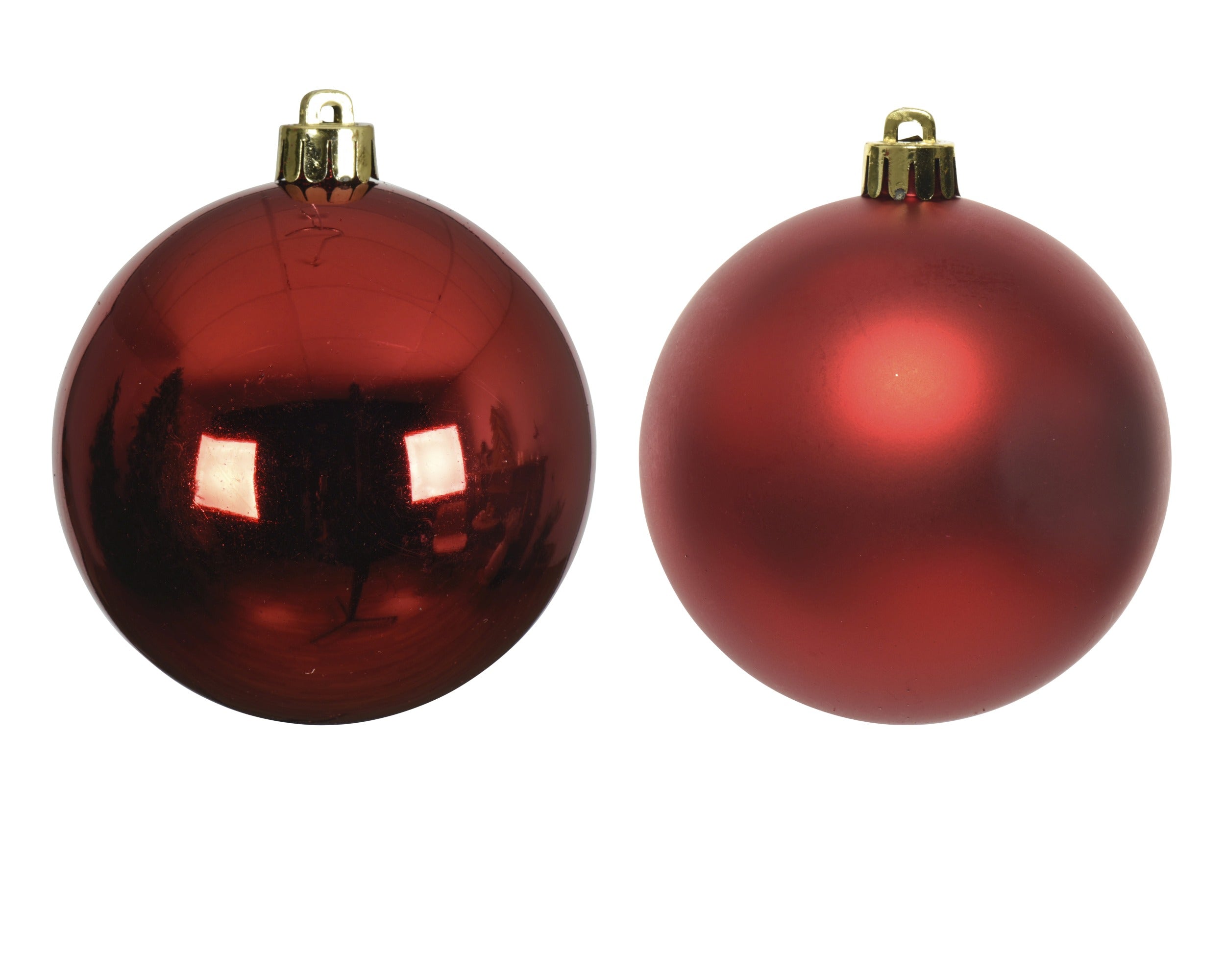 Kerstballen kunststof glans/mat mix 8cm - kerstrood 6st.