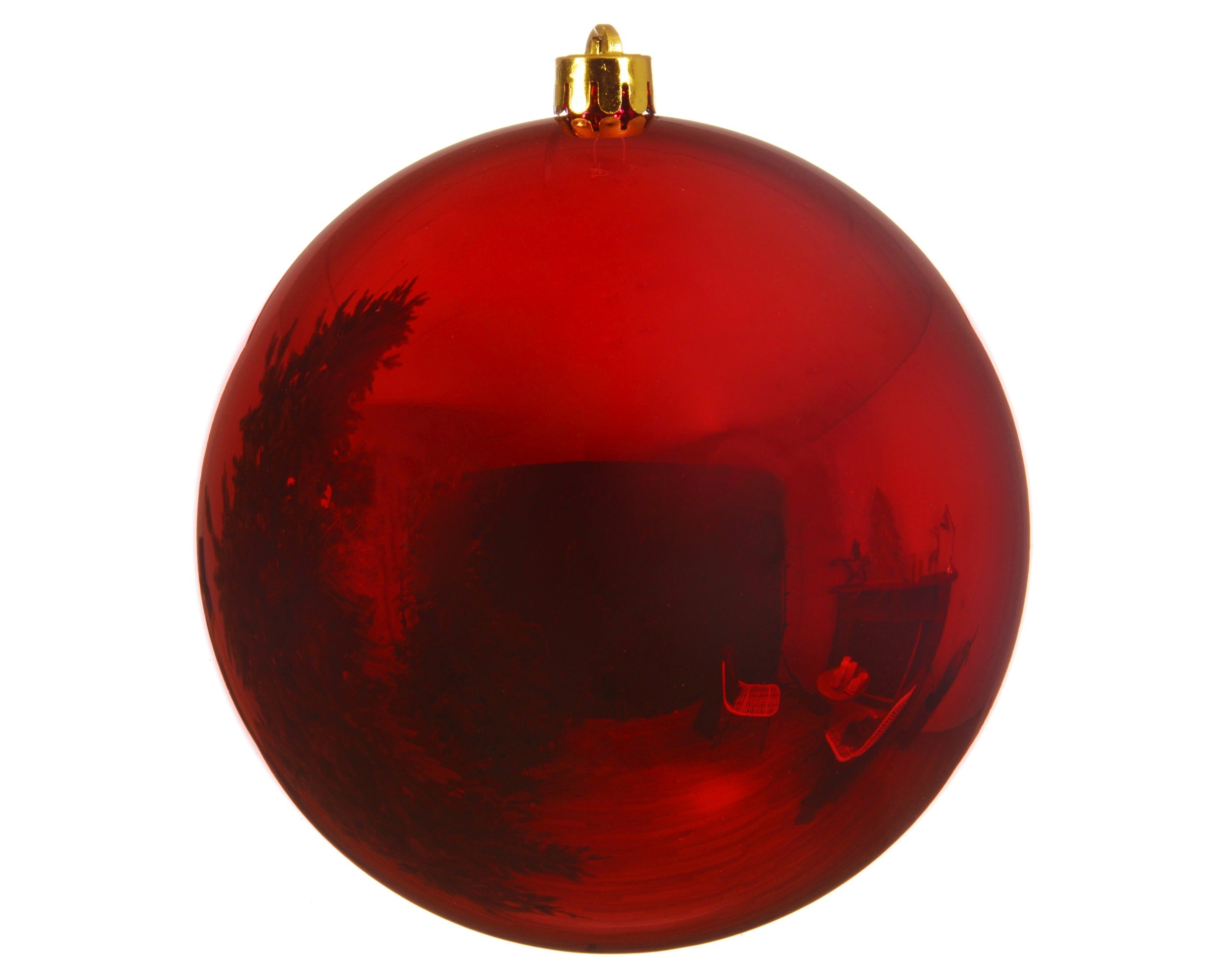 Kerstbal kunststof glans 14cm - kerstrood (prijs per stuk)