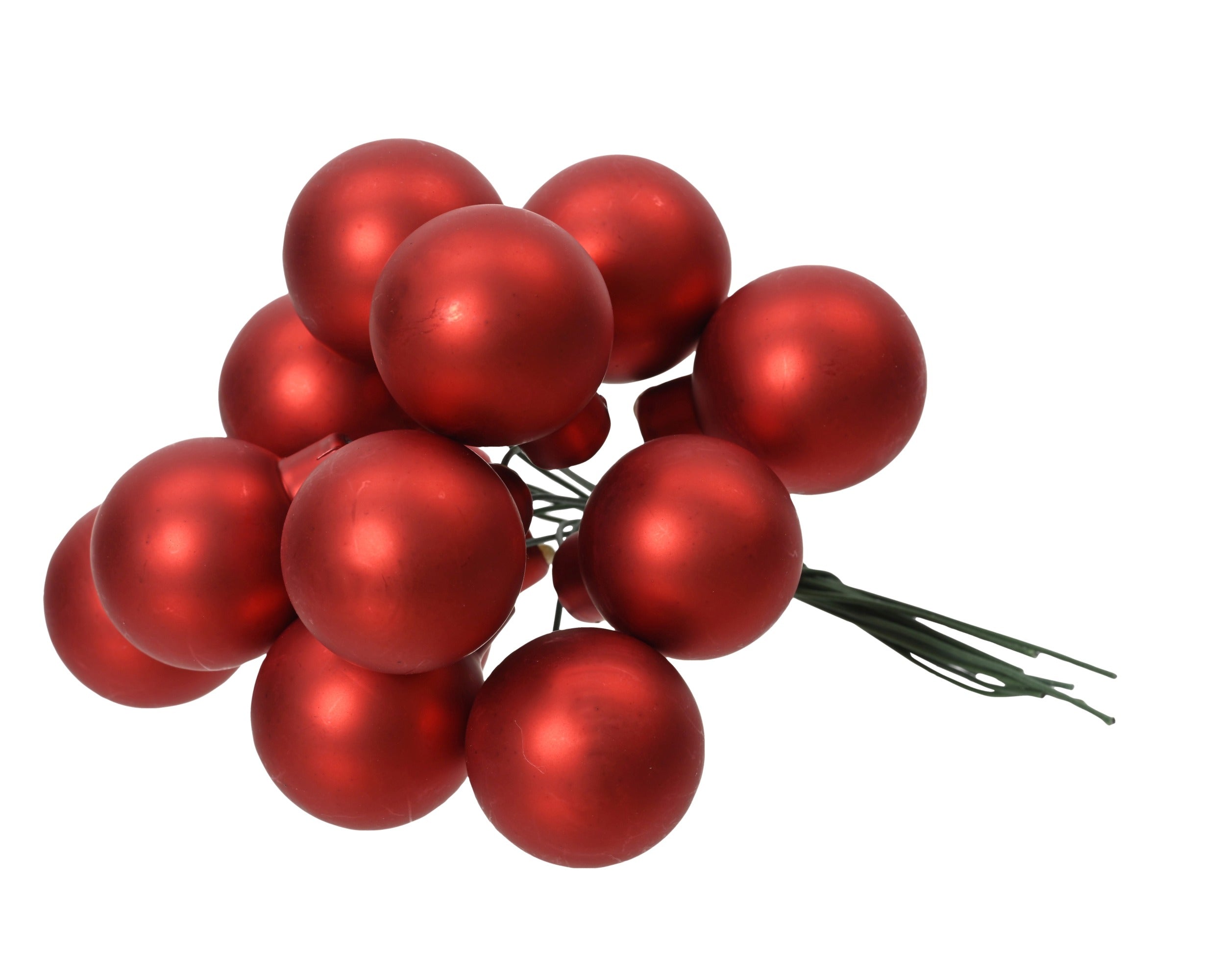Kerstballen op draad glas mat 2cm - kerstrood