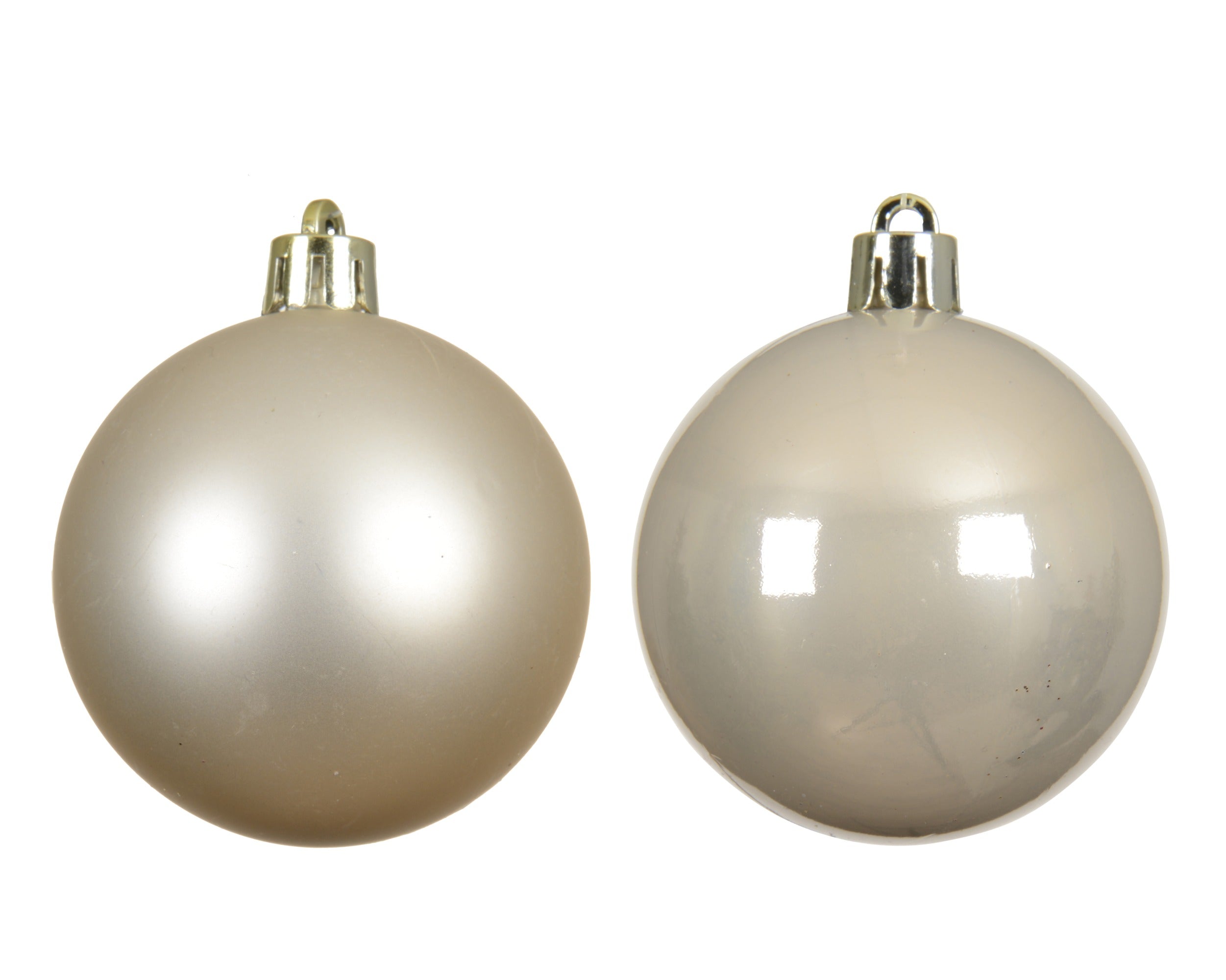Kerstballen kunststof glans/mat mix 6cm - parel 12st.