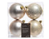 Kerstballen kunststof glans/mat mix 10cm - parel 4st.