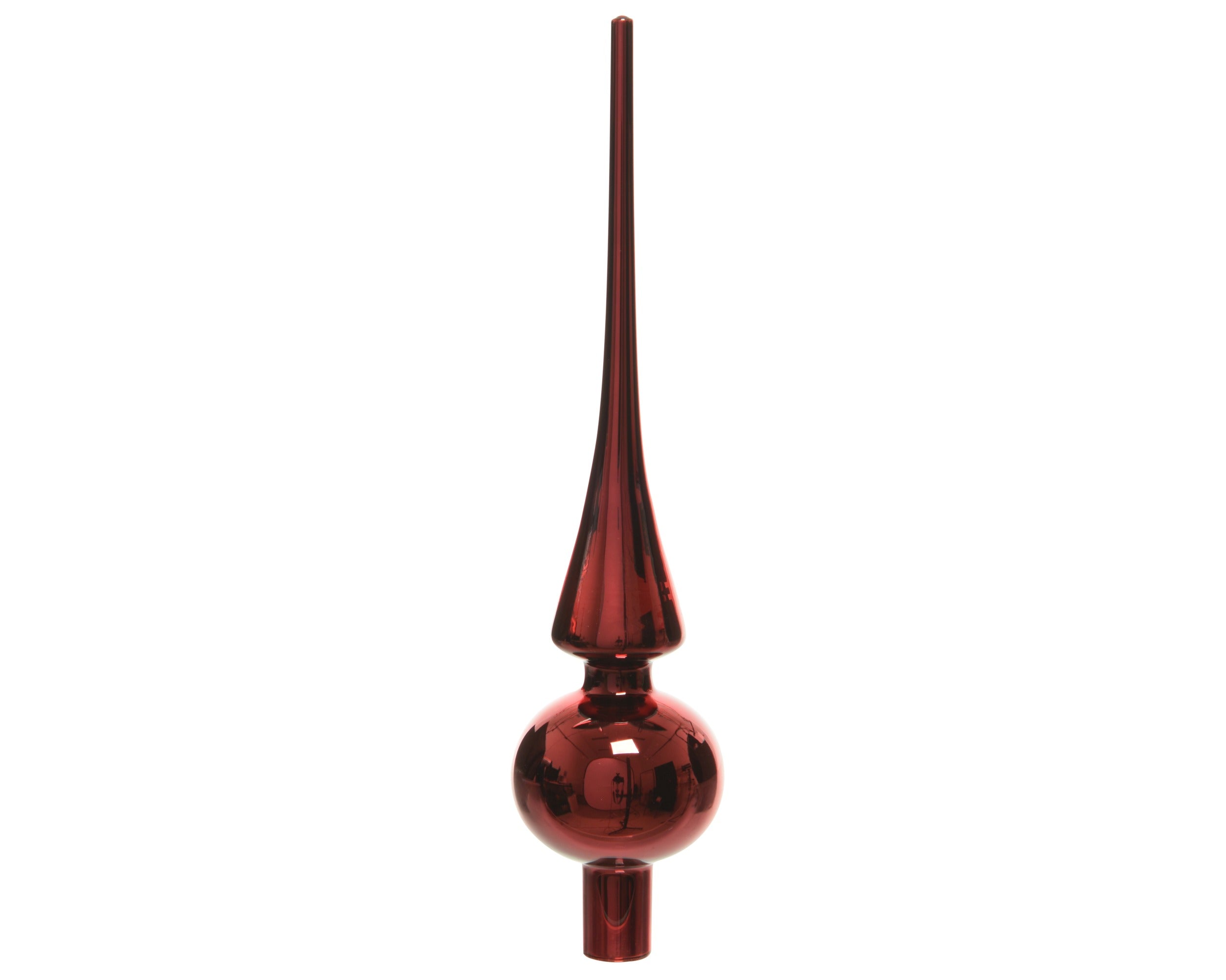 Kerst piek glas glans 26cm - ossenbloed (prijs per stuk)