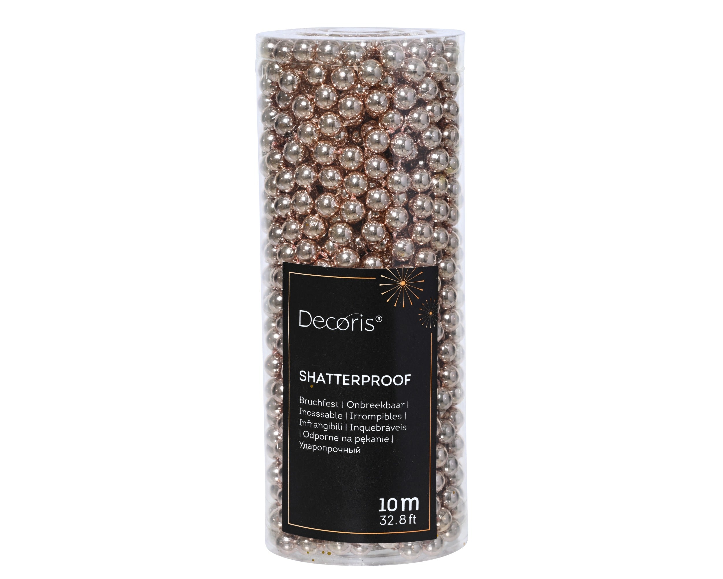 Kerst kralenketting 10m - poederroze
