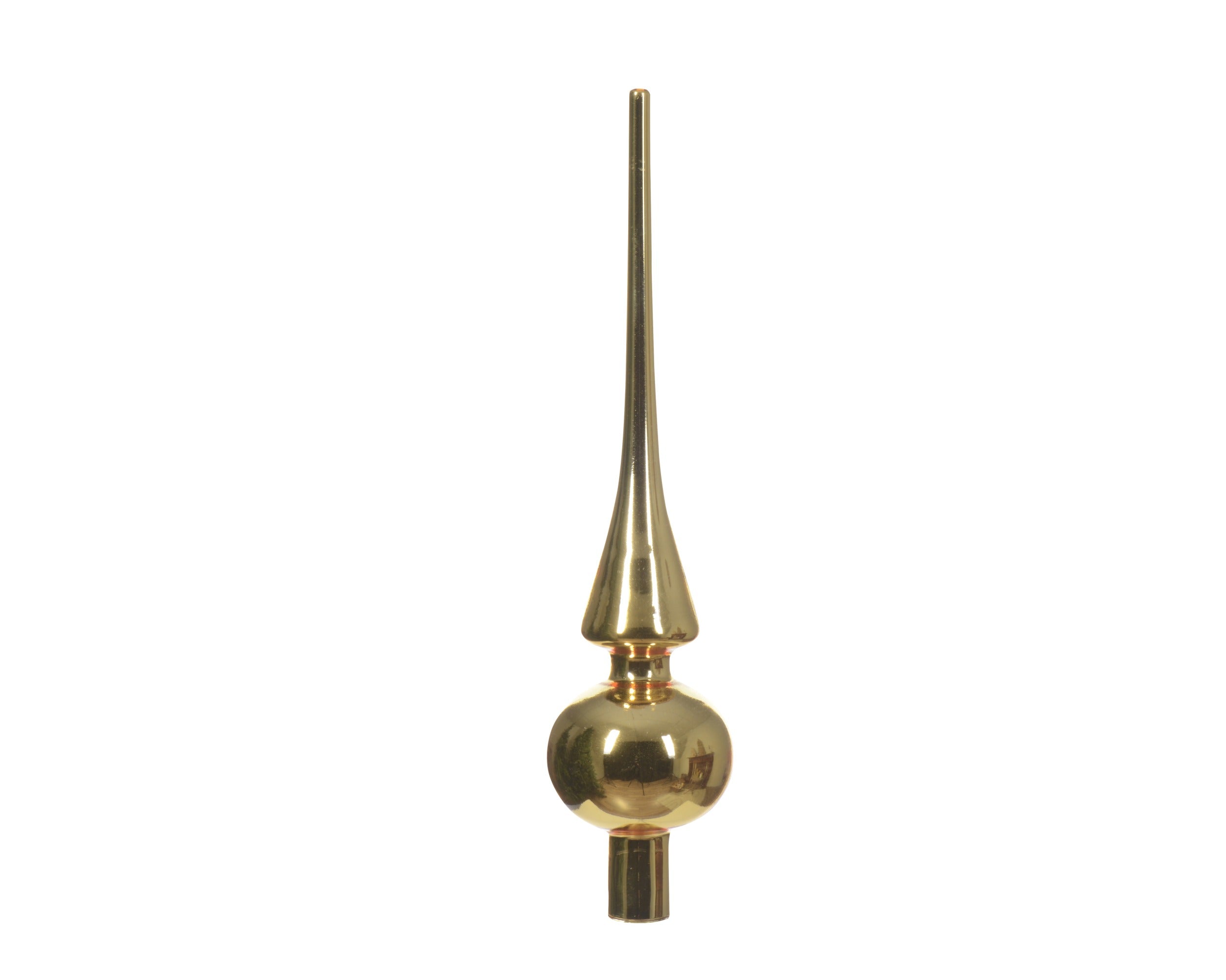 Kerst piek glas glans 26cm - licht goud (prijs per stuk)