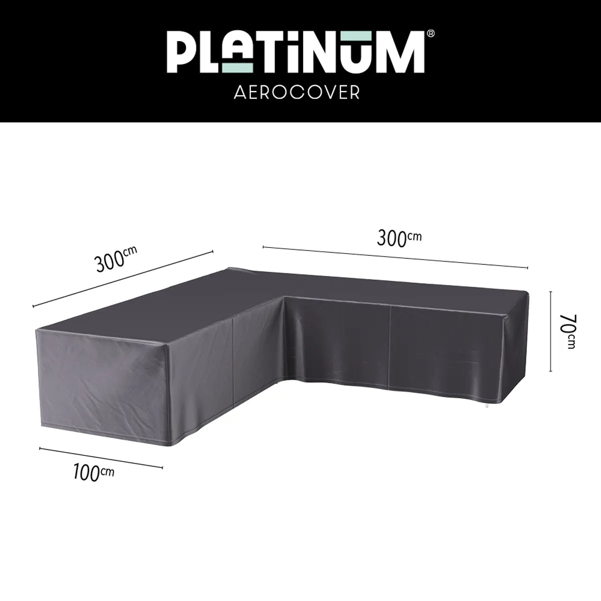 AEROCOVER Loungeset hoes L-vorm- 300x300 x100xH70cm - antraciet
