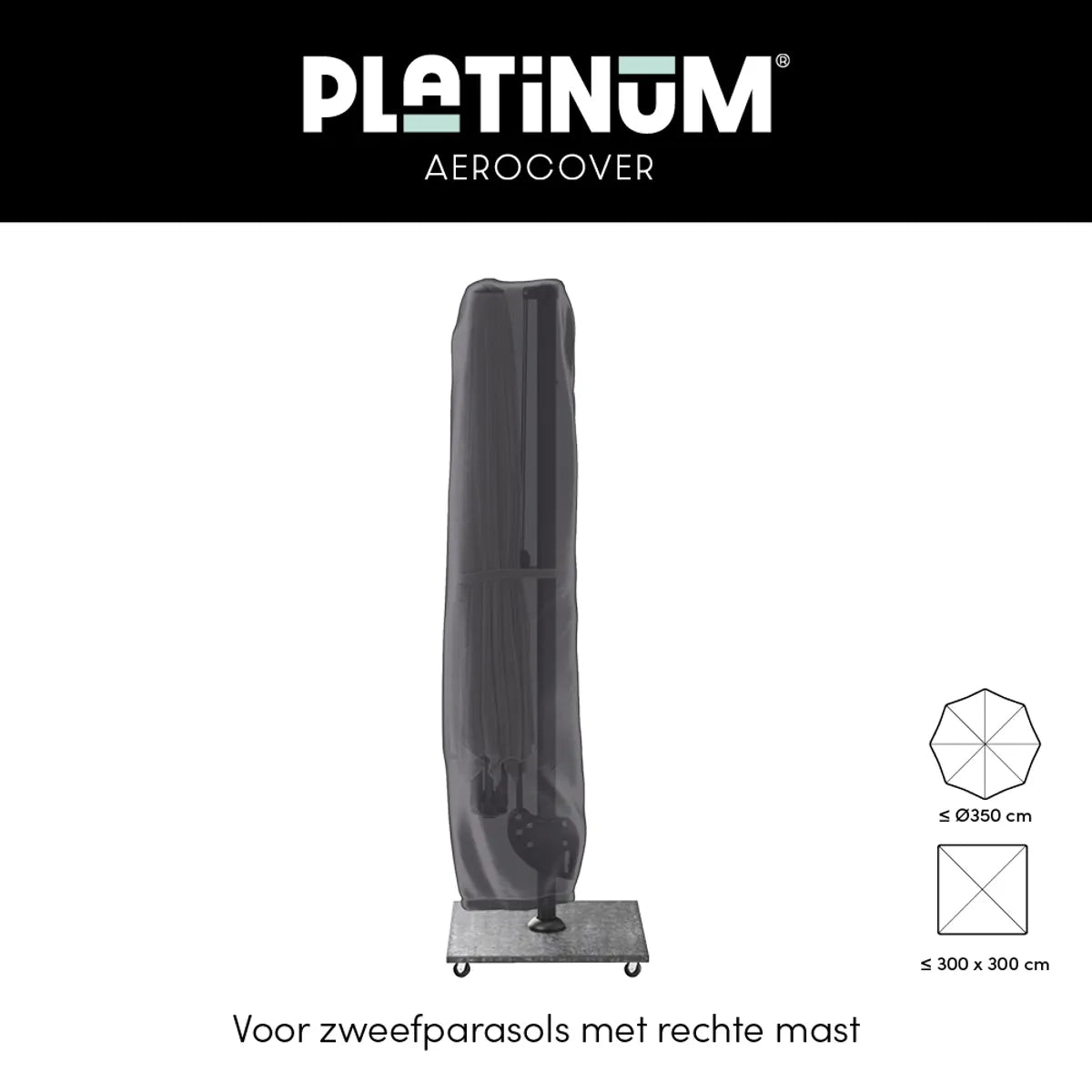 AEROCOVER Free-arm parasol hoes - H250x 55/60cm - antraciet - beschermhoes