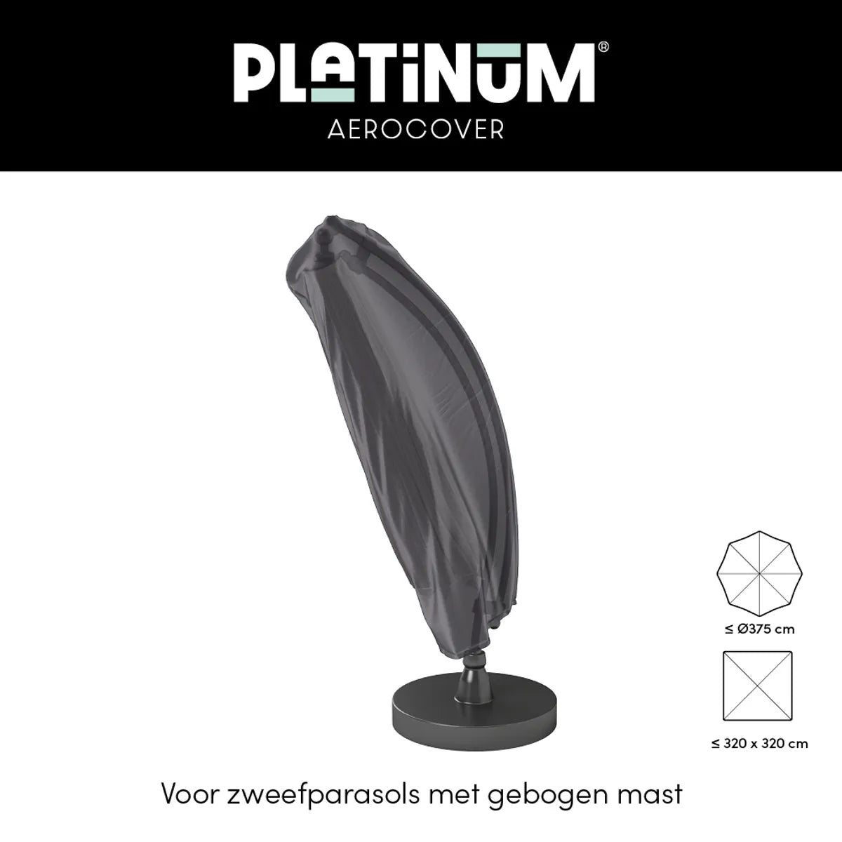 AEROCOVER Free-arm parasol hoes - H250x 85cm - antraciet