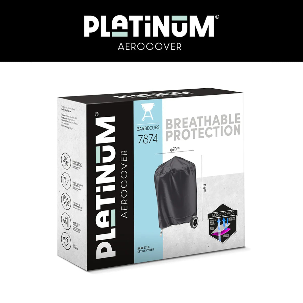 AEROCOVER BBQ Kettle hoes diam 67cm - antraciet