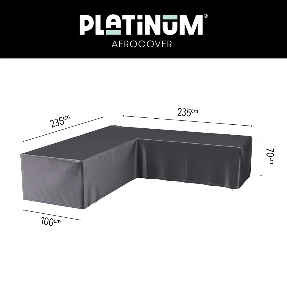 AEROCOVER Loungeset hoes L-vorm - 235x 235x100xH70cm - antraciet