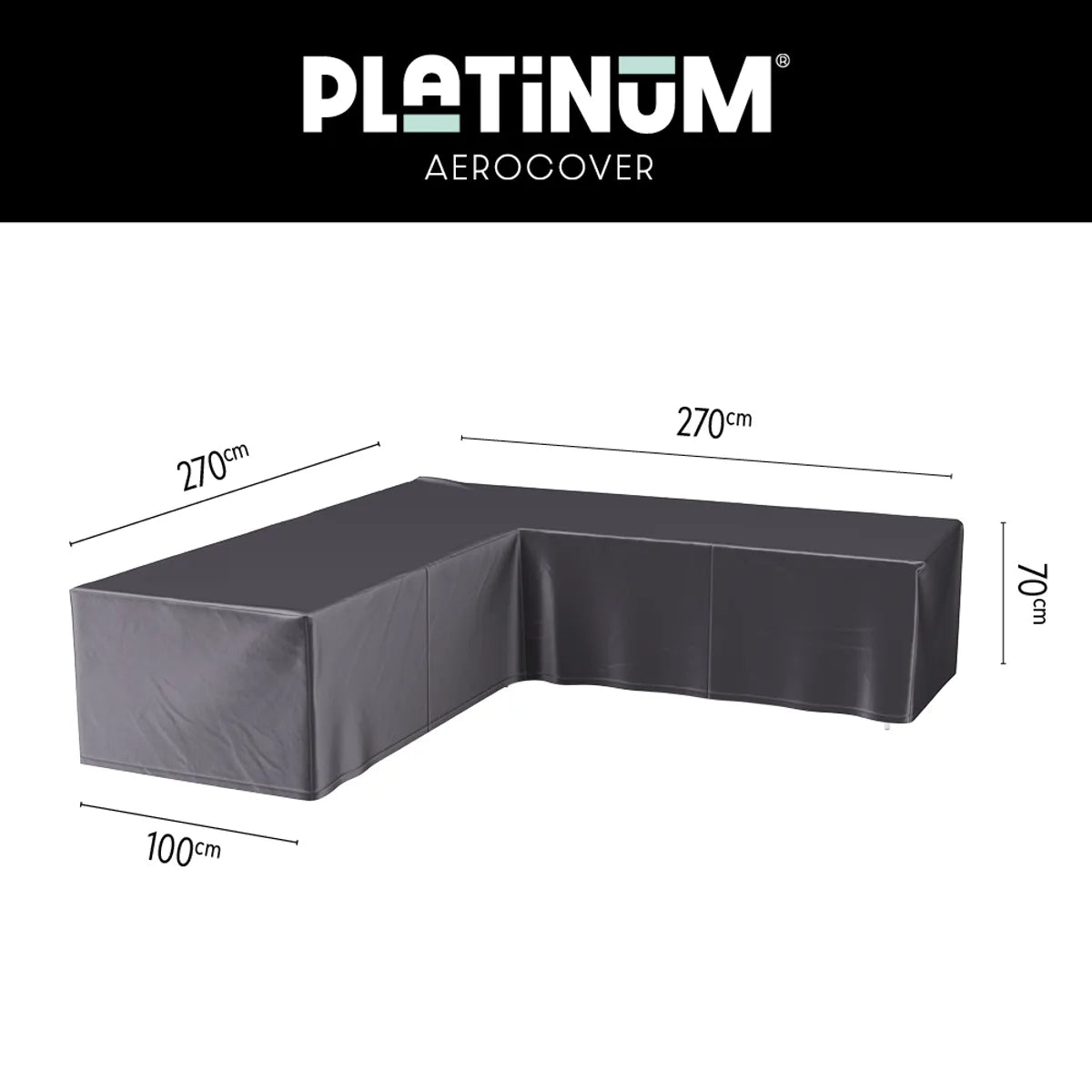 AEROCOVER Loungeset hoes L-vorm - 270x270x100xH70cm - antraciet