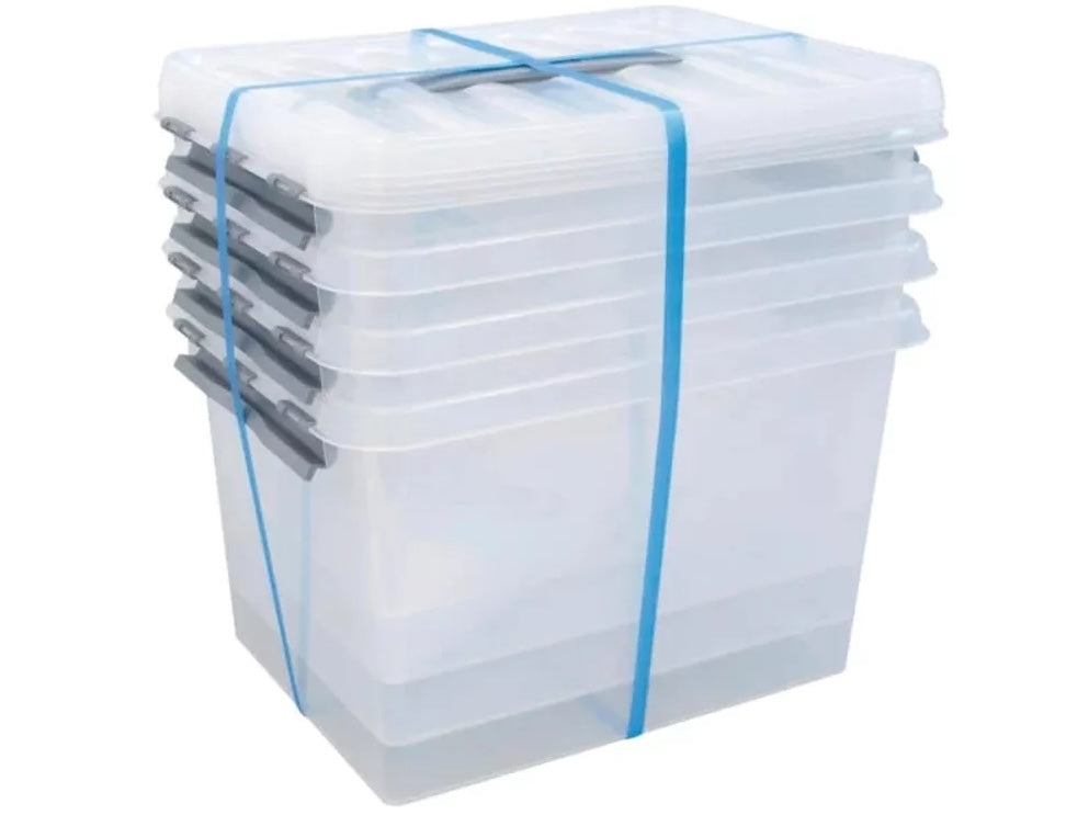 SUNWARE  Q-line Box 22L - set à 4 transparant ENKEL FOLDER
