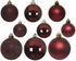 Kerstballen kunststof glans/mat/glitter mix 6cm 5cm 4cm - ossenbloed 30st.