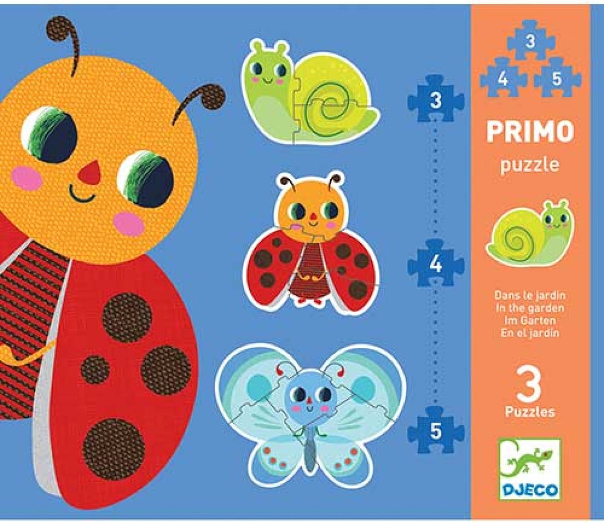 DJECO Puzzels - In de tuin 3/4/5st.