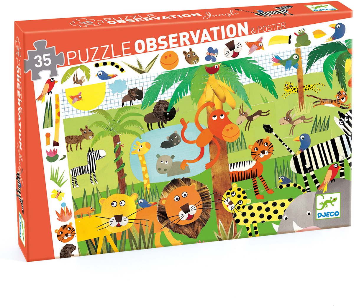 DJECO Puzzel observatie - Jungle 35st.
