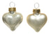 Kerstballen hart glas emaille/mat mix 4.5x4cm - parel 12st.