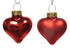 Kerstballen hart glas glans/mat mix 4.5x4cm - kerstrood 12st.