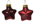 Kerstballen ster glas glans/mat mix 4.5x4cm - ossenbloed 12st.