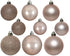Kerstballen kunststof glans/mat/glitter mix 6cm 5cm 4cm - poederroze 30st.