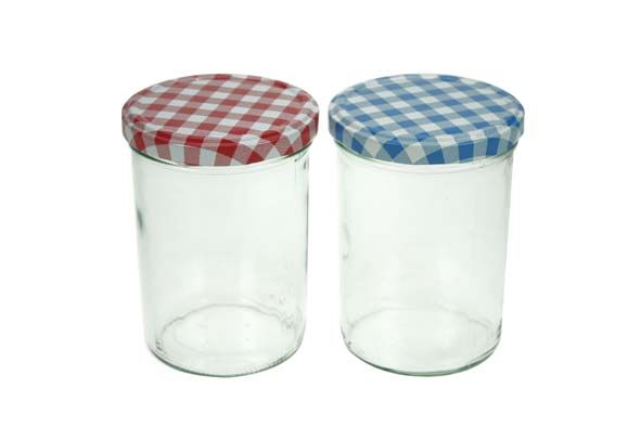 COSY&TRENDY - 6 confituurbokalen 440ml - blauw/ rood deksel  TU