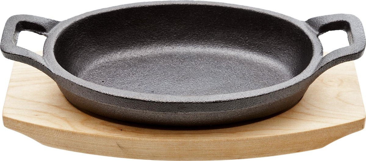 Gratinschaal gietijzer- 15x10cm op plank tu