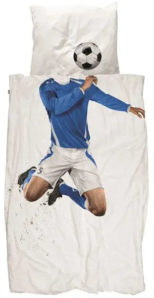SNURK Soccer dekbedovertrek - 140x200cm - blauw