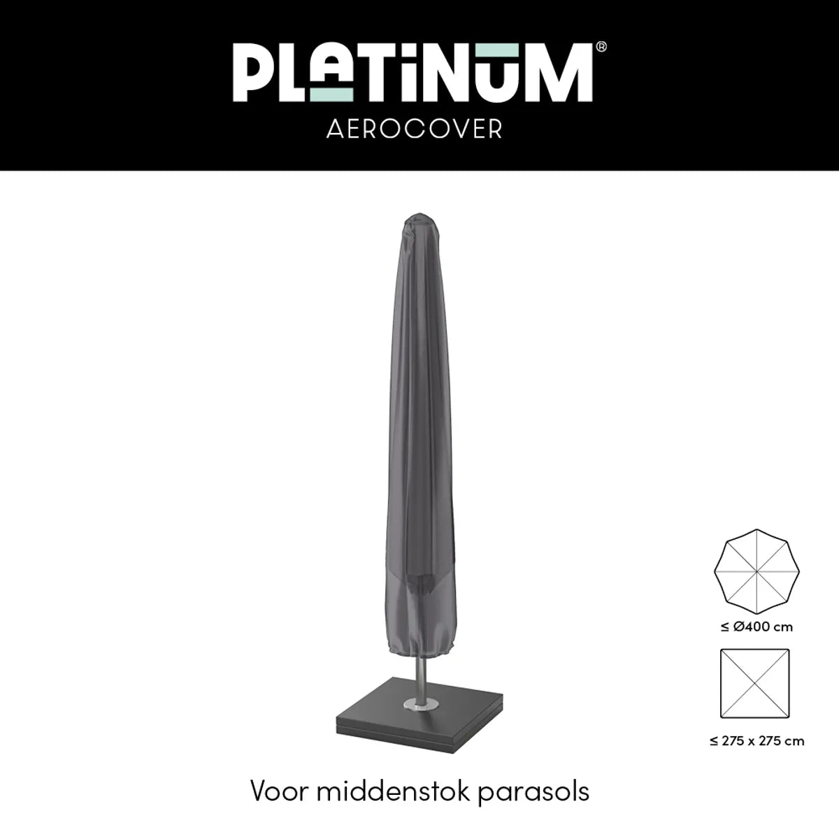AEROCOVER Parasol hoes - 215x30/40cm - antraciet