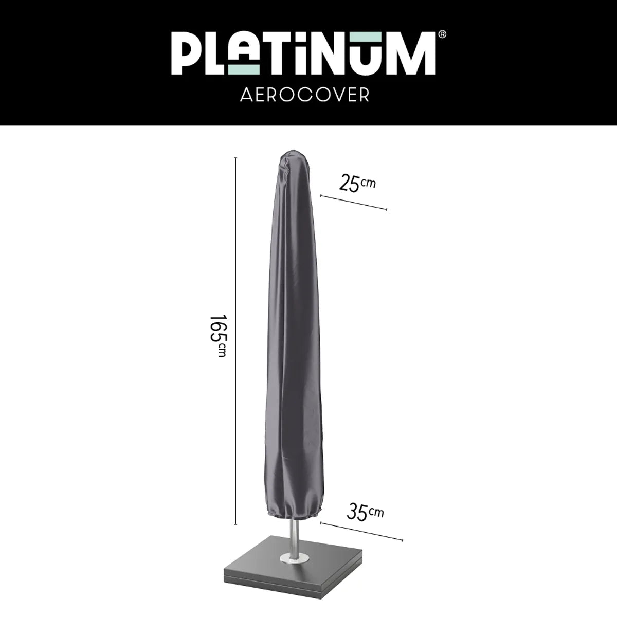 AEROCOVER Parasol hoes - H165x25/35cm - antraciet