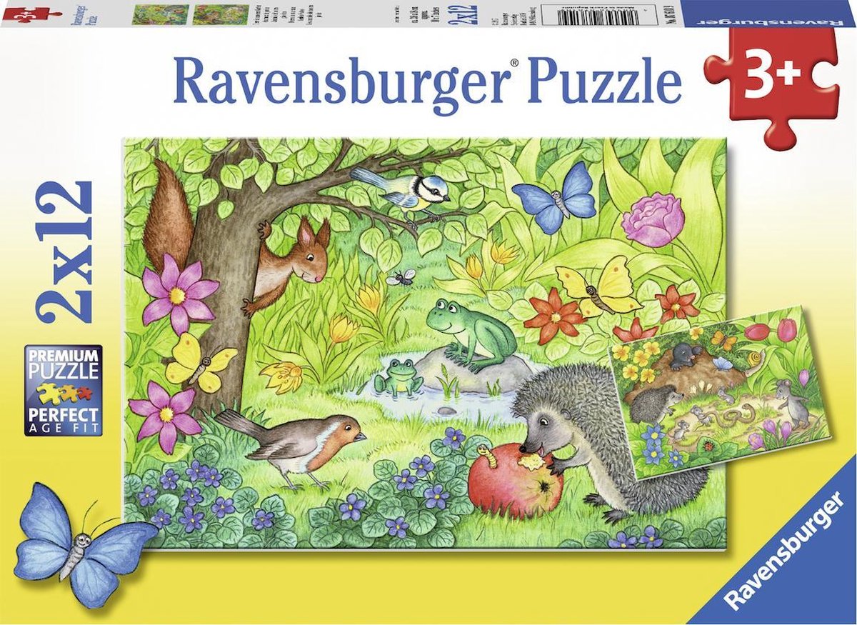 RAVENSBURGER Puzzel- Dieren in onze tuin 2x 12st.