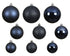 Kerstballen kunststof glans/mat/glitter mix 6cm 5cm 4cm - nachtblauw 30st.