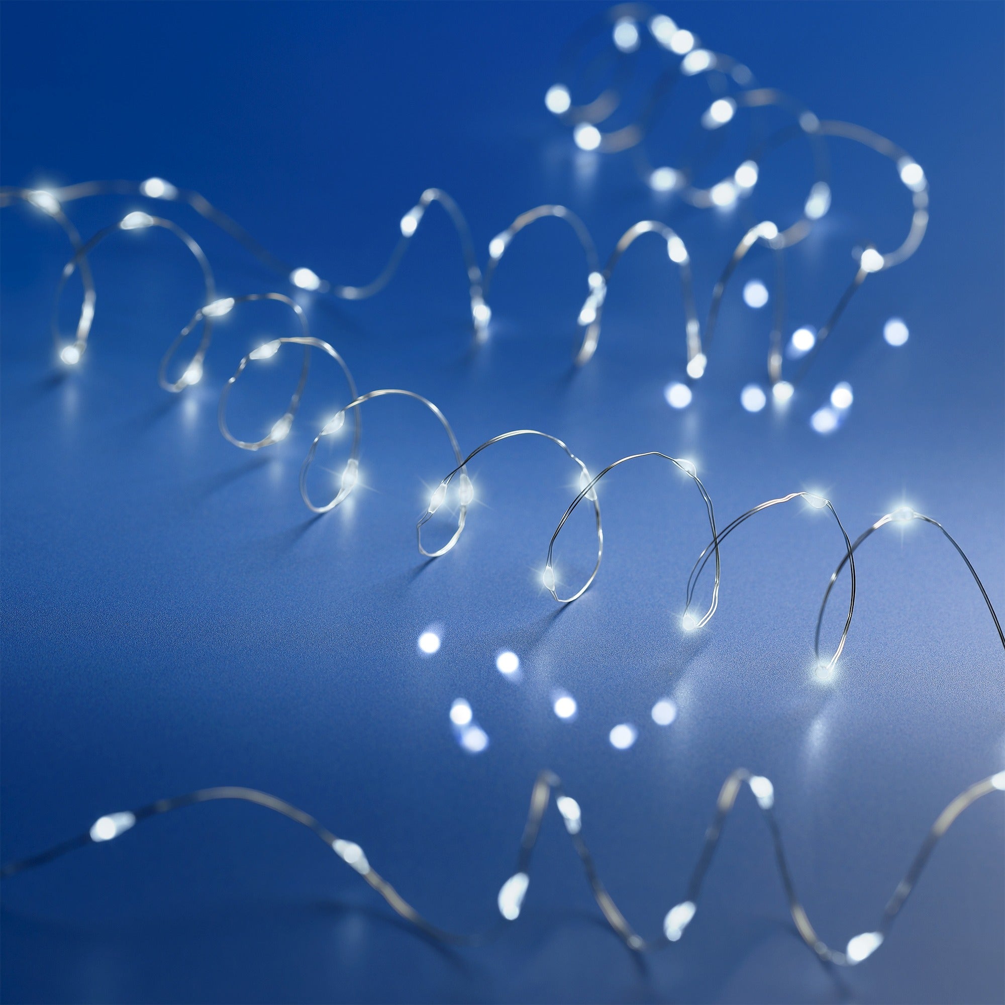 Lumineo LED stringlight steady binnen 95cm 20L - koel wit zilver/ koel wit - kerstverlichting
