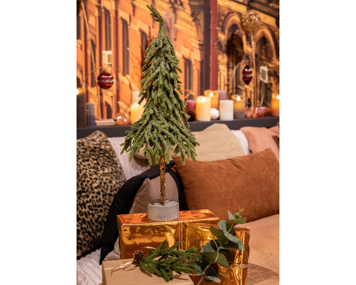 Kerstdeco gnome mini boom glitter 45cm - groen