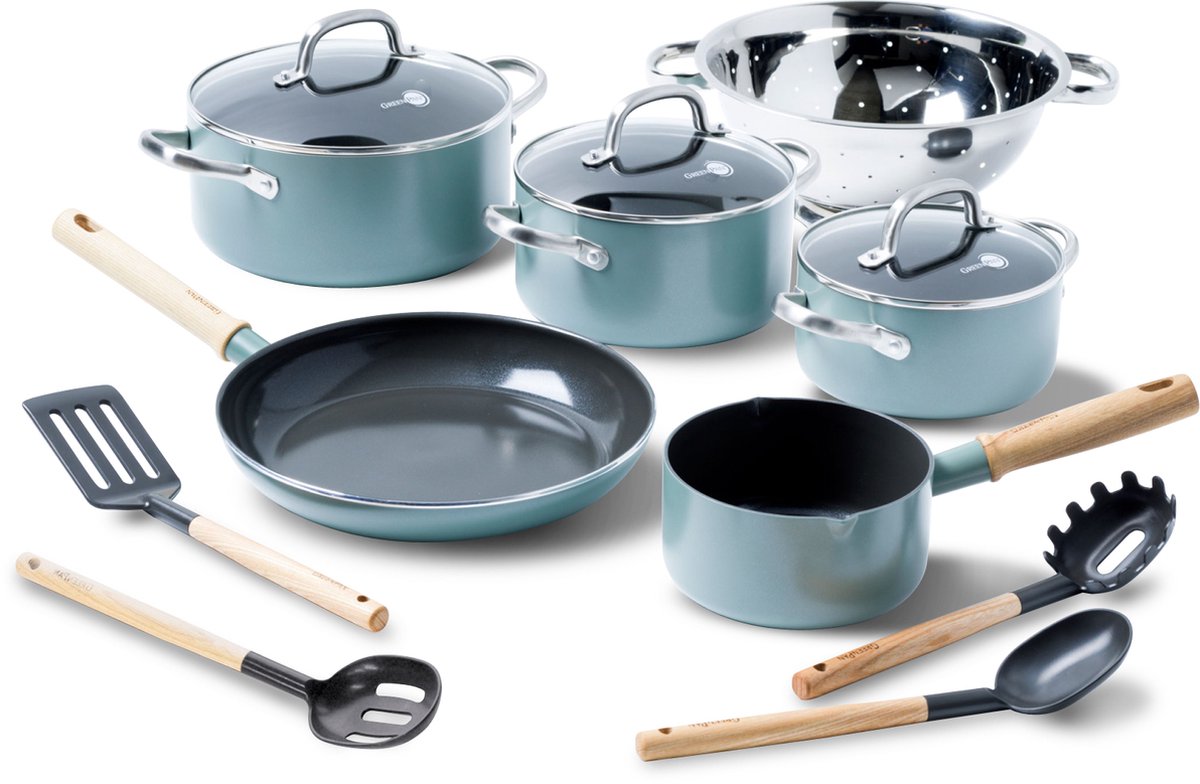 GREENPAN Mayflower - Kookset+ acc. 13dlg kookpotten & pannen Keramisch PFASvrij