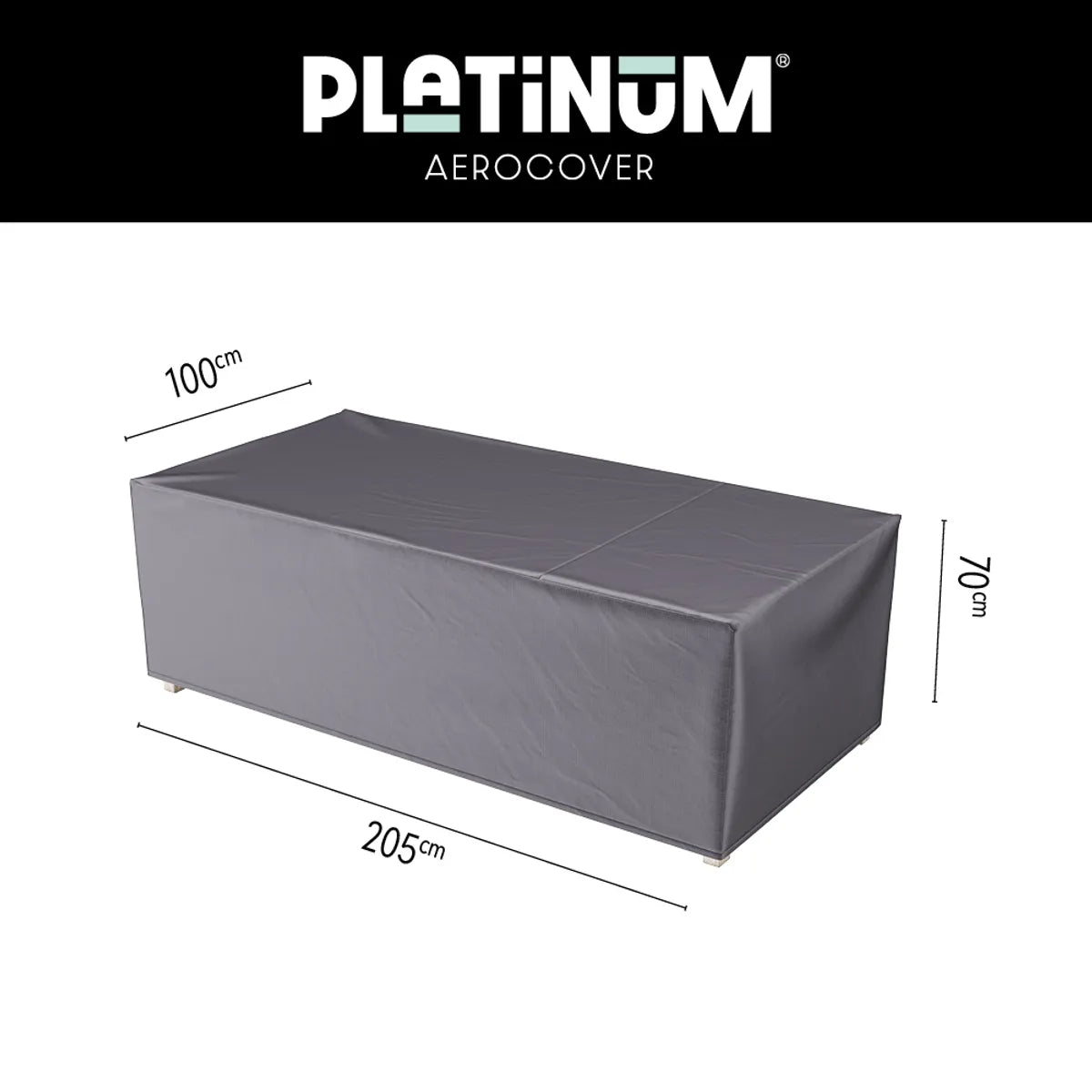 AEROCOVER Loungebank hoes - 205x100x70cm antraciet - beschermhoes voor lounge
