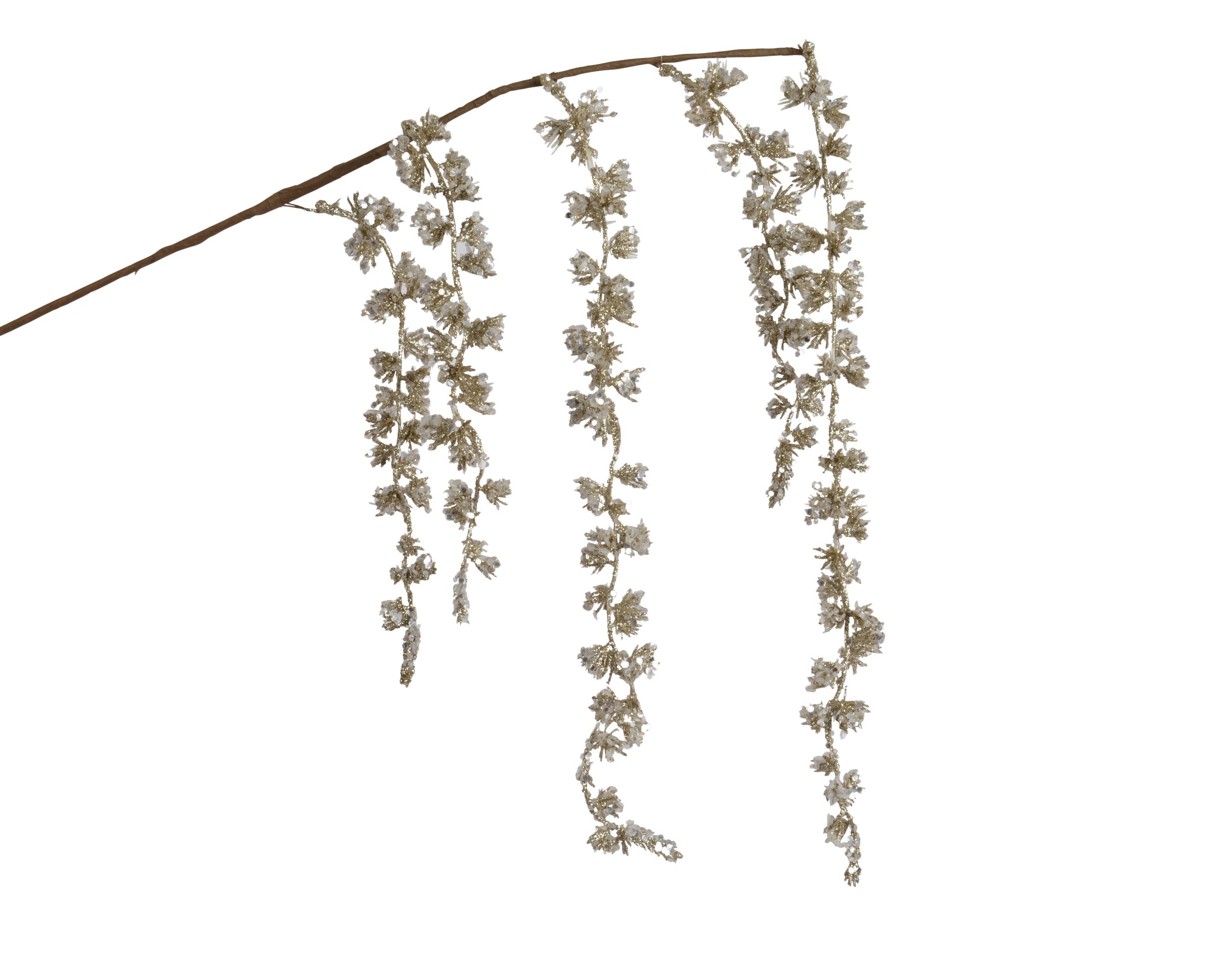 Kerstdeco wilg plastic glitters 95cm - parel