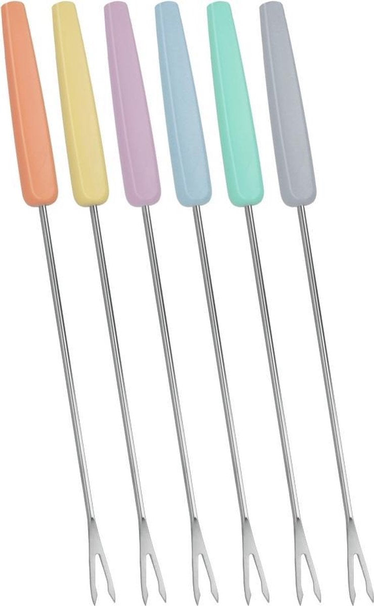 METALTEX Fonduevorken 6stuks - pvc handv at inox vork