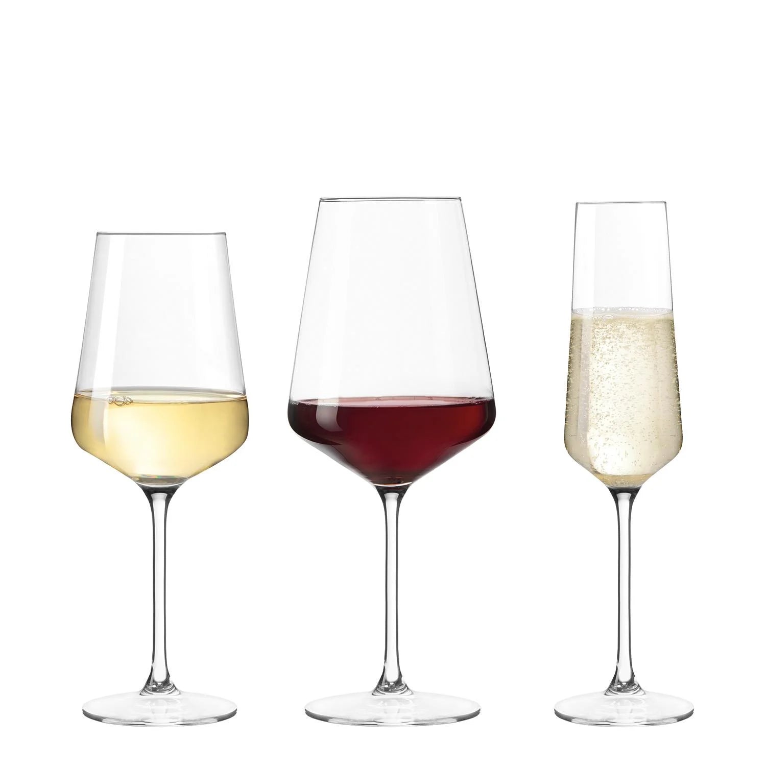 Leonardo PUCCINI - Glazen set 12dlg TUTU 3 champagne, 4 rode & 4 witte wijnglazen