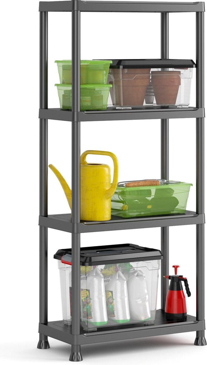 KETER Plus opbergrek PVC zwart 135x60x30 cm draagcapaciteit per plank 20kg