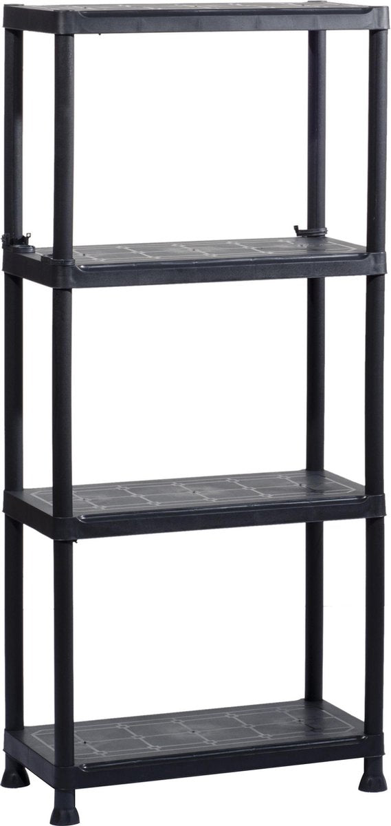 KETER Plus opbergrek PVC zwart 135x60x30 cm draagcapaciteit per plank 20kg