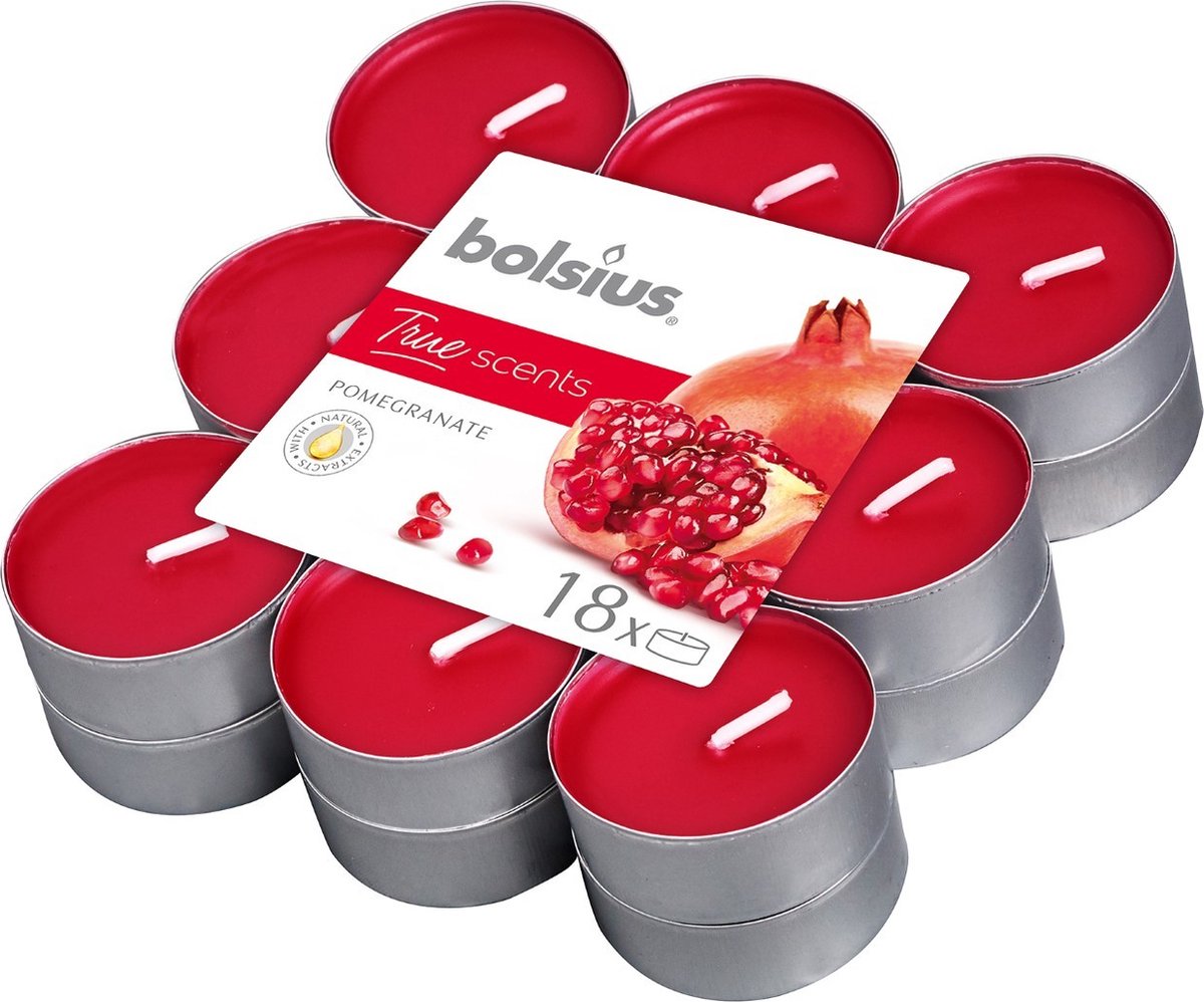 BOLSIUS Geur theelichten 4u 18st.- pomegranate true scents