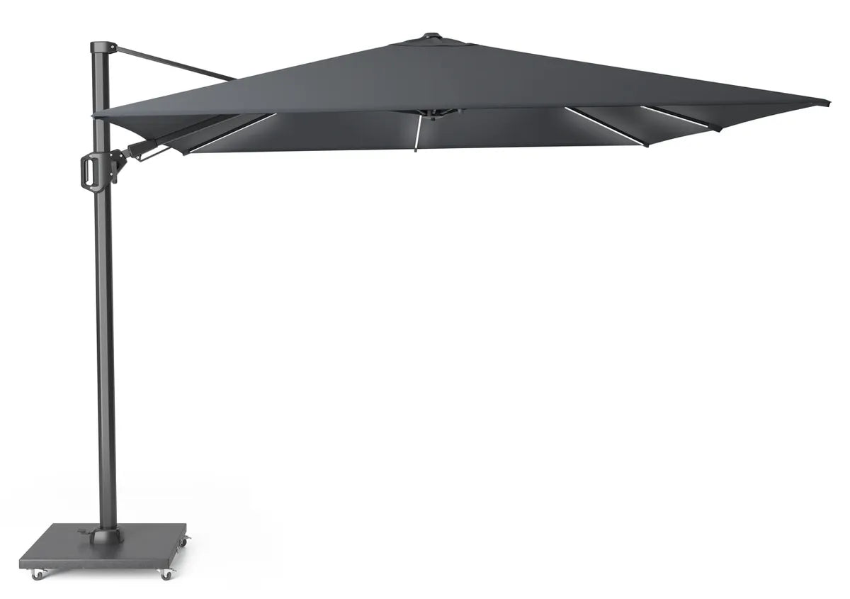 CHALLENGER T2 Glow parasol - 3x3m - antraciet met LED verlichting excl. voet