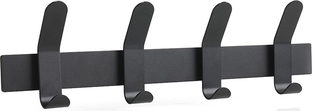 ZONE A-Hook rack kapstok 4 haken - zwart 40cmx5x11cm   ZONDEC444331822