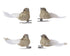 Kerst vogel glitter op clip - goud 4st.