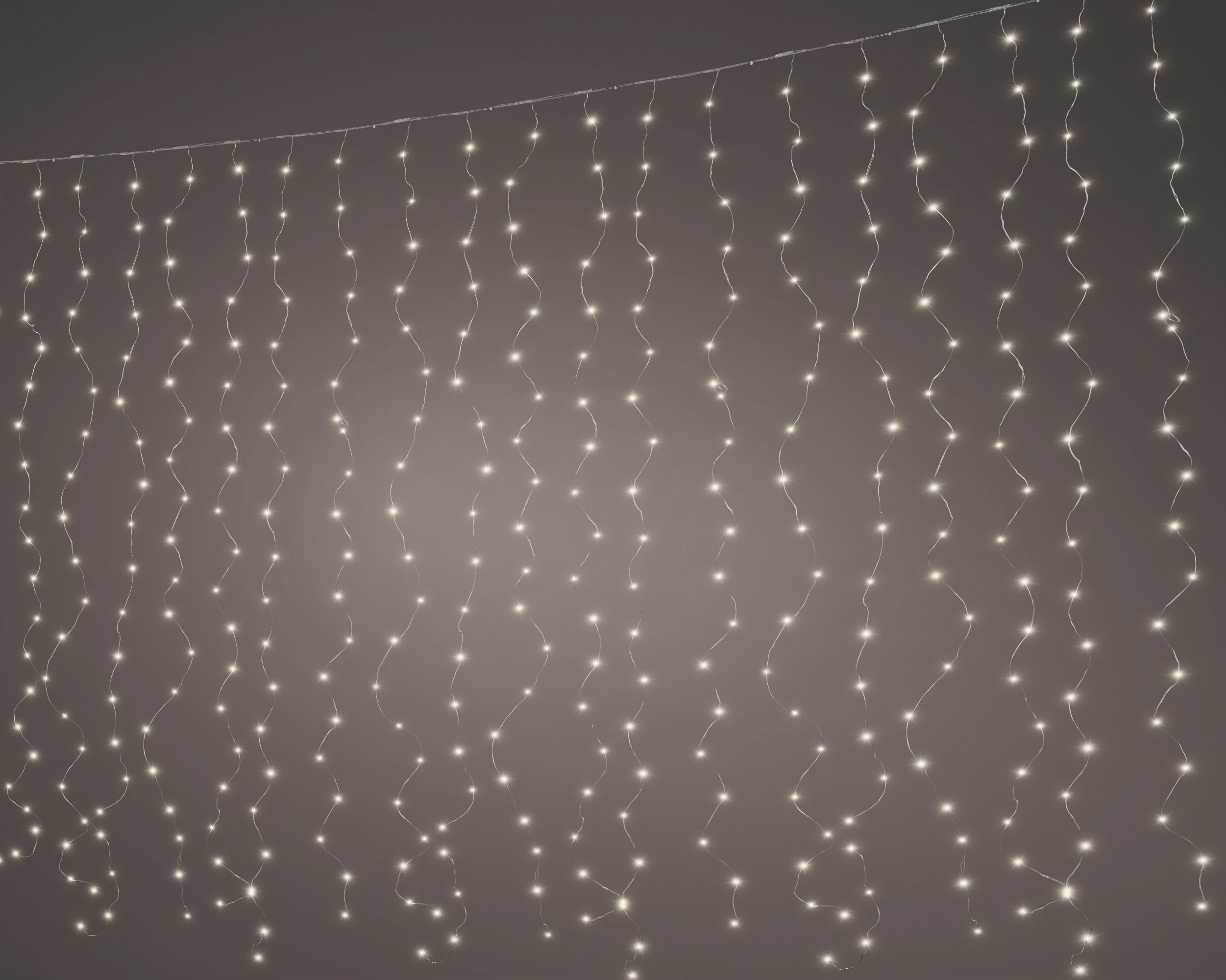 Lumineo micro LED curtain 190cm 400L - zilver/warm wit - kerstverlichting