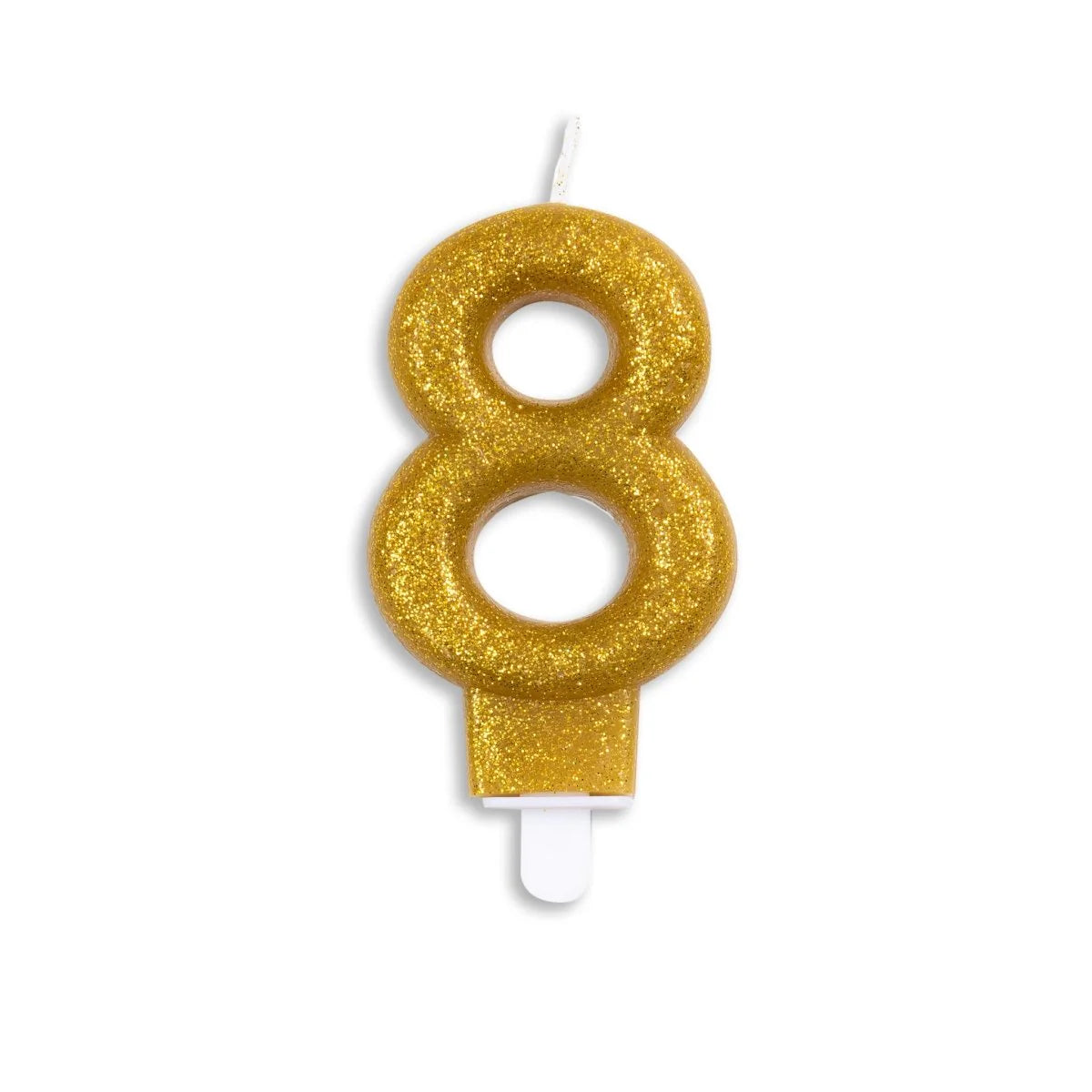 FIESTA kaars nr. 8 - goud glitter