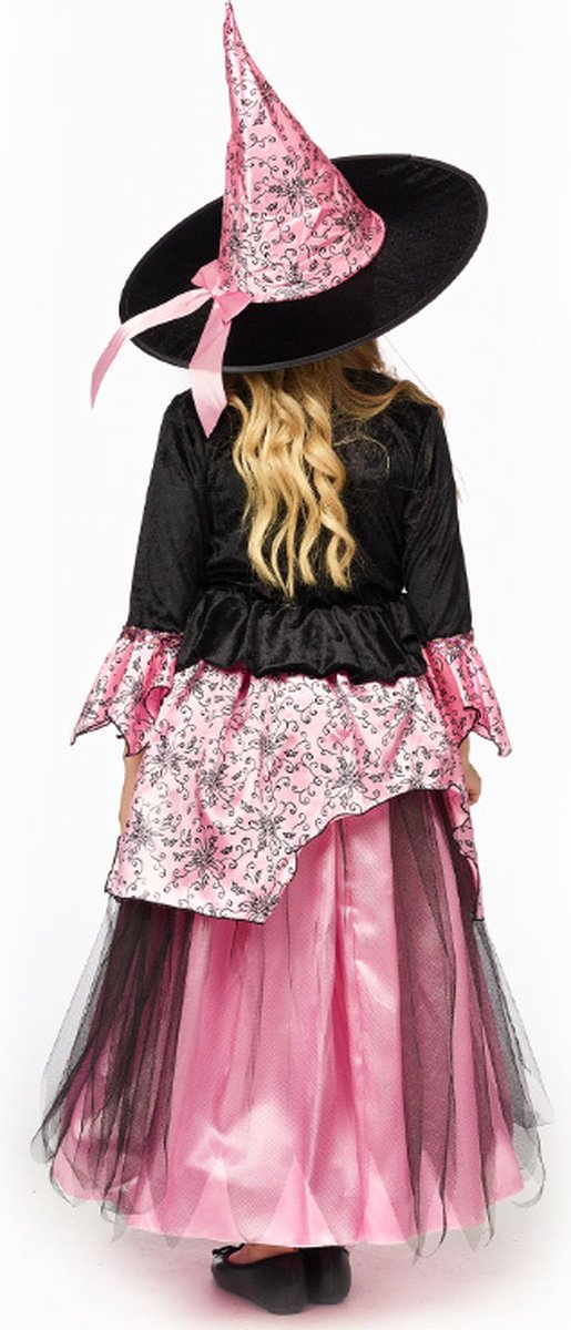 Kostuum heks m/hoed - roze - 104